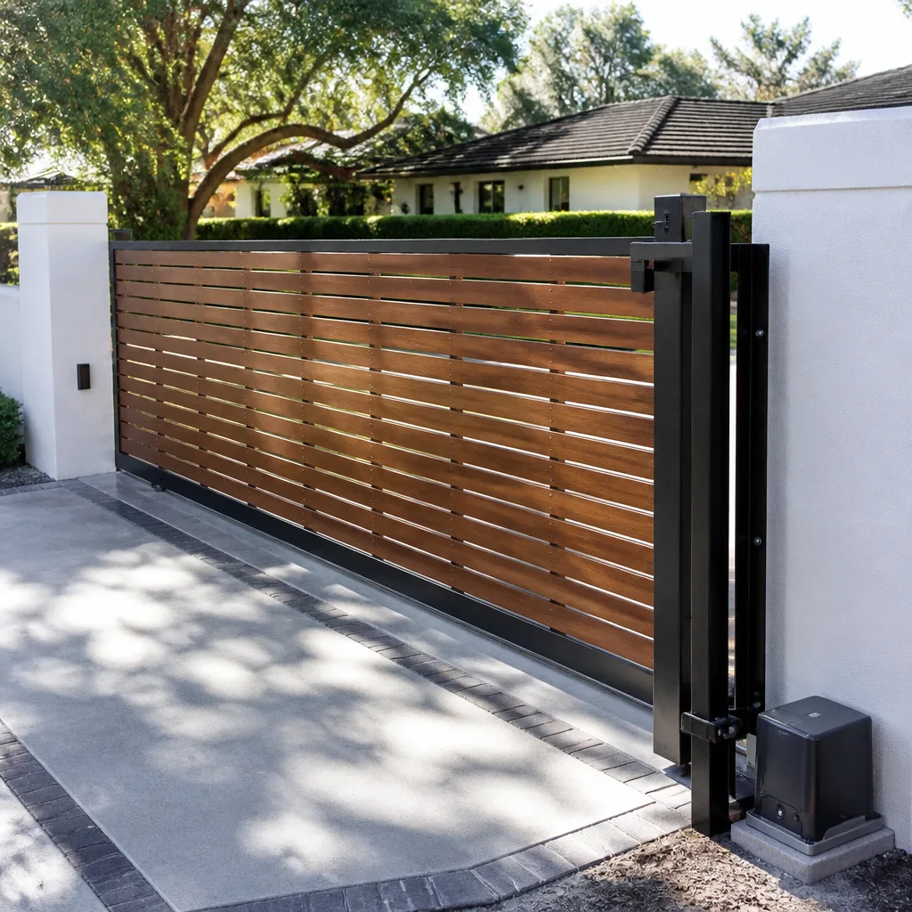 Sliding driveway gates